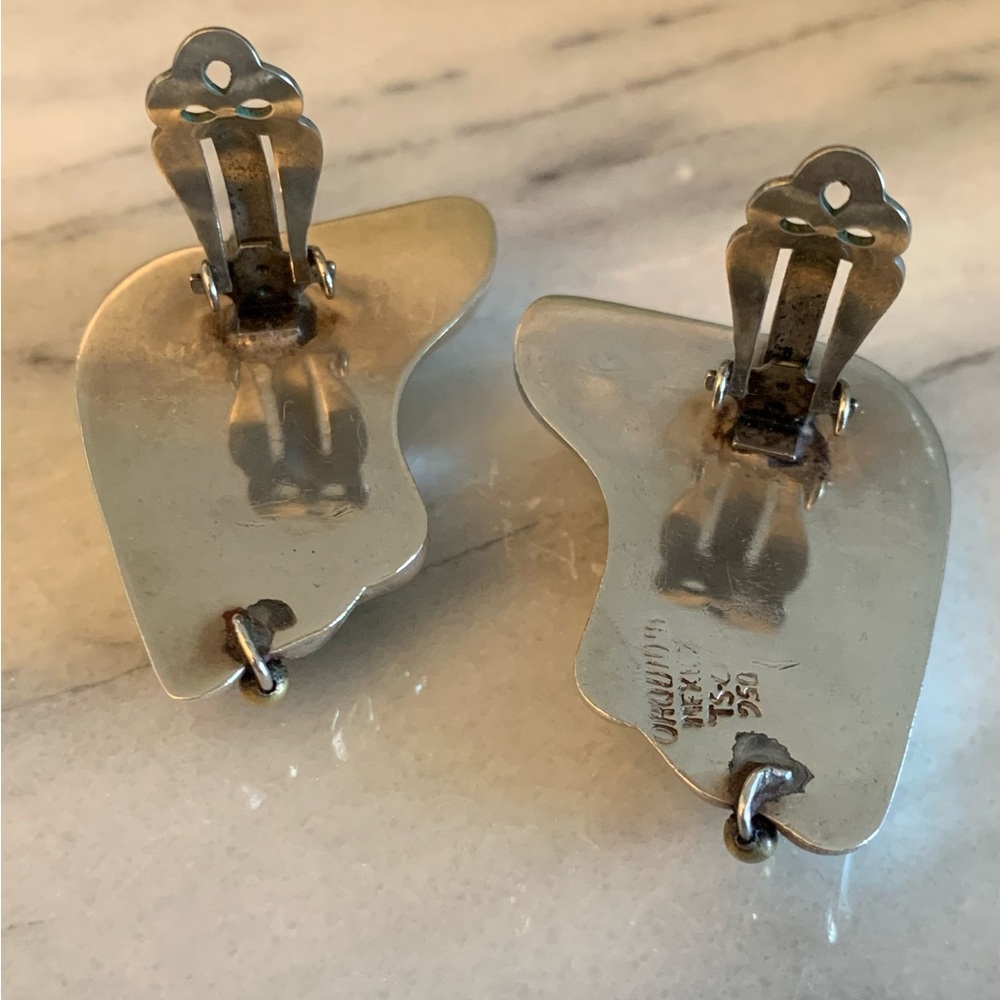 Vintage ORQUIDIA Silver 950 Clip On Earrings - Picture 4 of 7